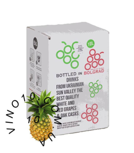Напій винний ароматизований Ананас Болград напівсолодке біле зі смаком ананасу 10 літрів