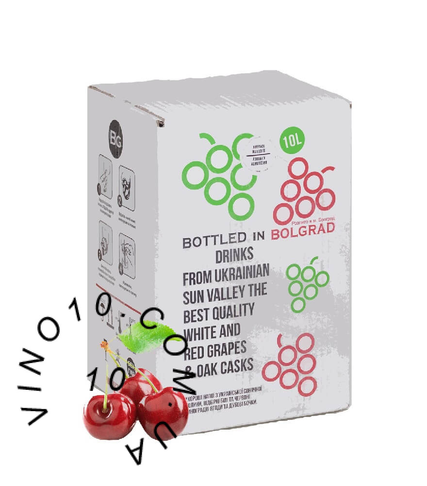 Вино Дика Черешня Bolgrad напівсолодке червоне зі смаком дикої черешні 10 літрів