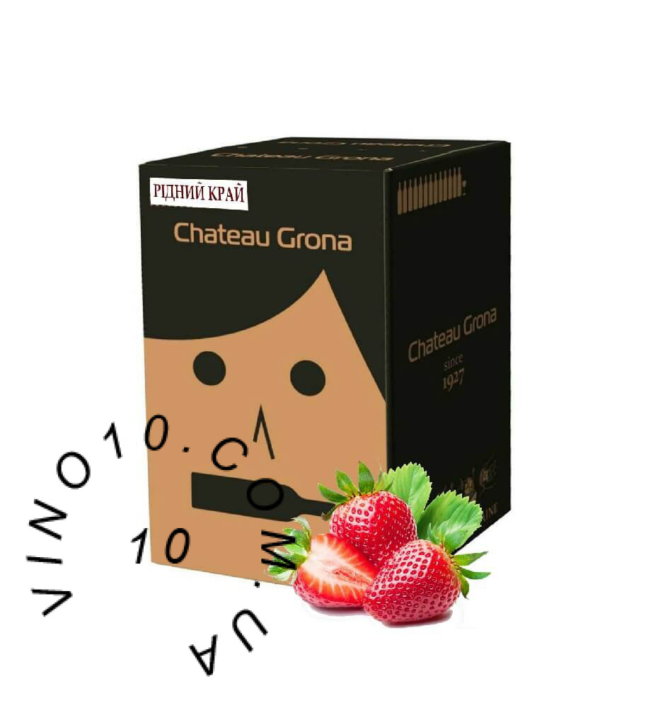 Вино Рідний Край Шато Грона зі смаком полуниці 10 літрів