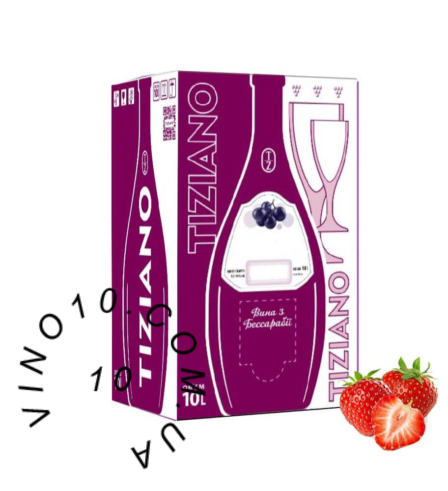 Вино Рідний Край Тіціано червоне напівсолодке зі смаком полуниці замовити