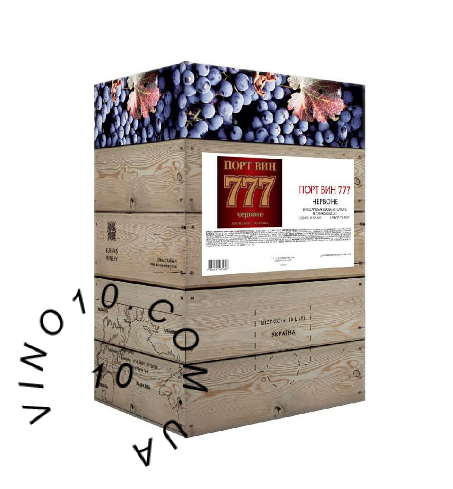 Вино Порт Вин 777 зі смаком вишні червоне міцне 10 літрів тетропак
