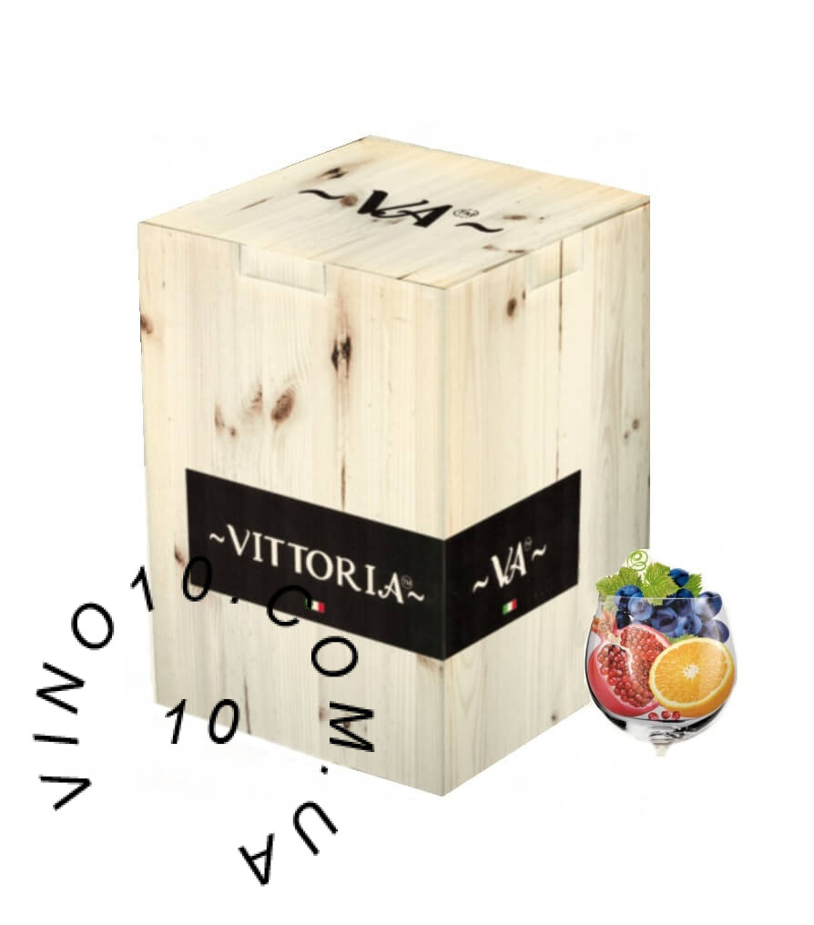 Вино Вітторія Чорний Діамант червоне напівсолодке зі смаком гранату та апельсину