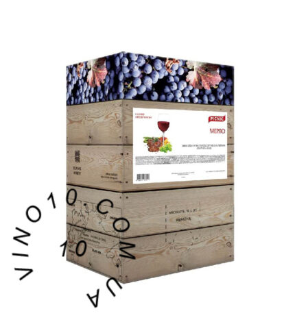 Вино Мерло Пікнік столове сухе червоне 10 літрів Тетропак