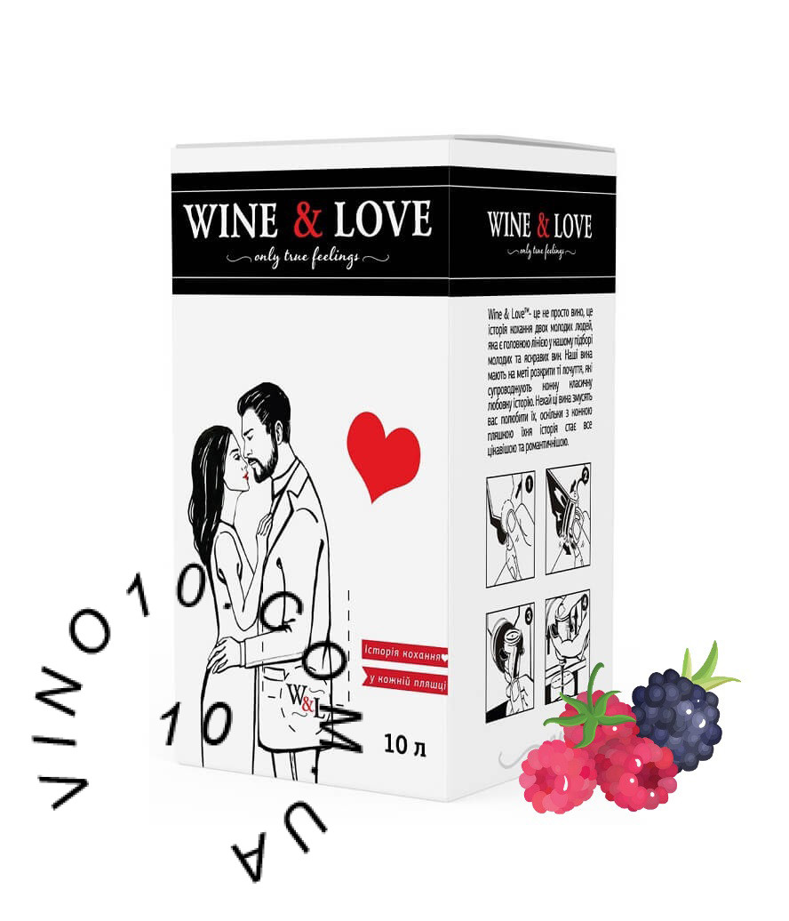 Вино Червоний оксамит Вайн енд Лав з ароматом малини та ожини 10 літрів