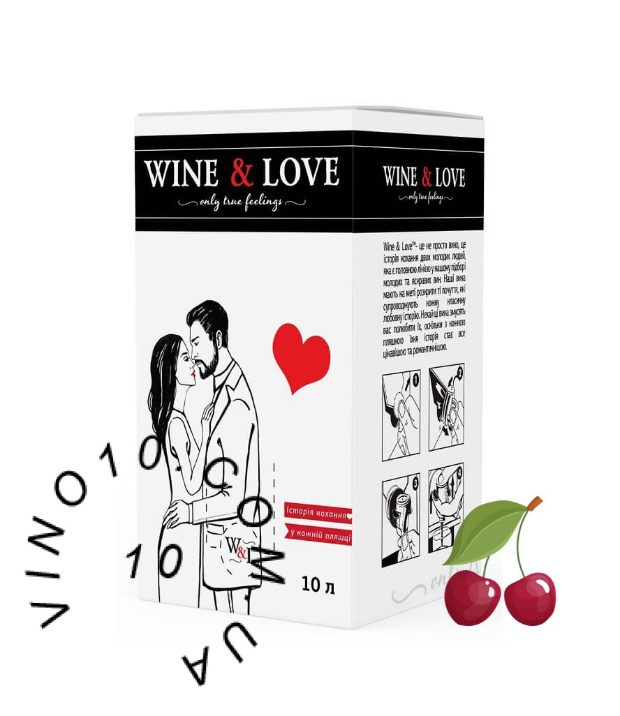 Вино Венеціанська леді WINE&LOVE з ароматом вишні в тетрапаку 10 л