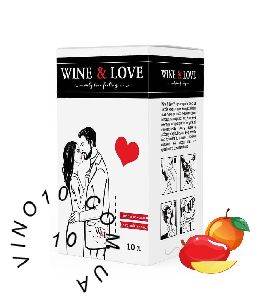 Вино Заборонений плід Вайн енд Лав з ароматом манго та абрикосу бег-ін-бокс 10 літрів