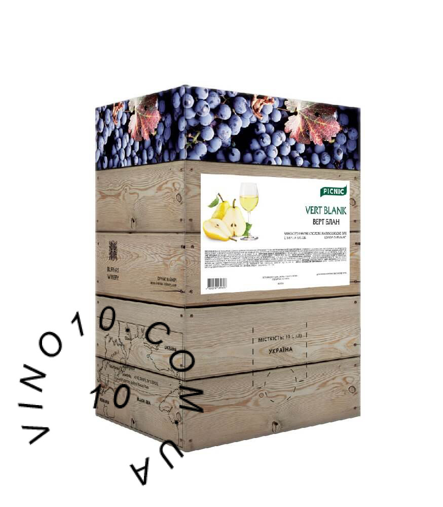 Вино Верт Блан Picnic зі смаком груші Bag-In-Box 10 літрів