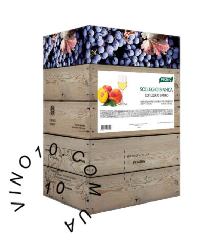 Вино Соледжіо Бьянка Пікнік зі смаком персика тетропак 10 літрів